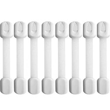 Child Safety Strap Locks 8-Pack for Fridges, Cabinets, Drawers, and Dishwasher
