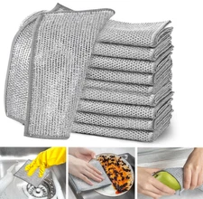 steel Wire Dish washing Rags for Wet and Dry Dishwashing Cleaning Cloth set lot