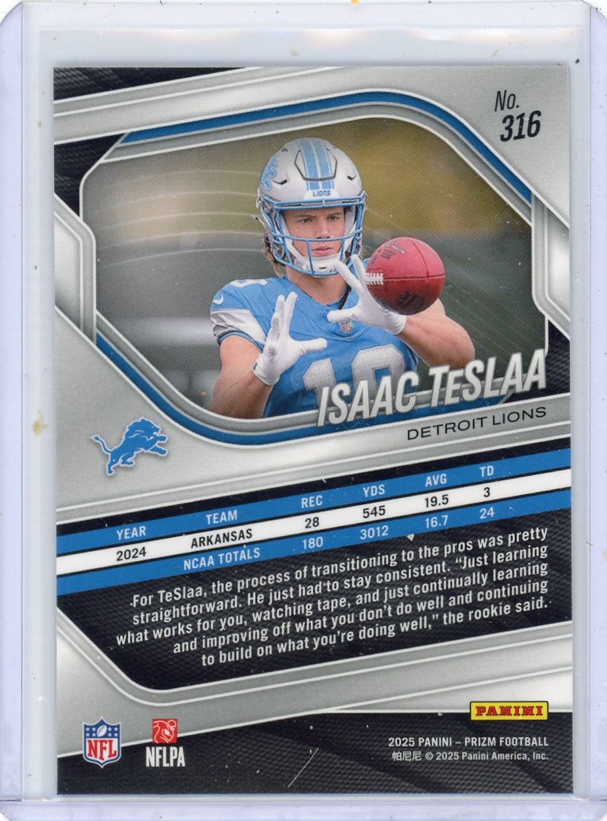 2025 Panini Prizm #316 Isaac TeSlaa Rookie - Detroit Lions | eBay