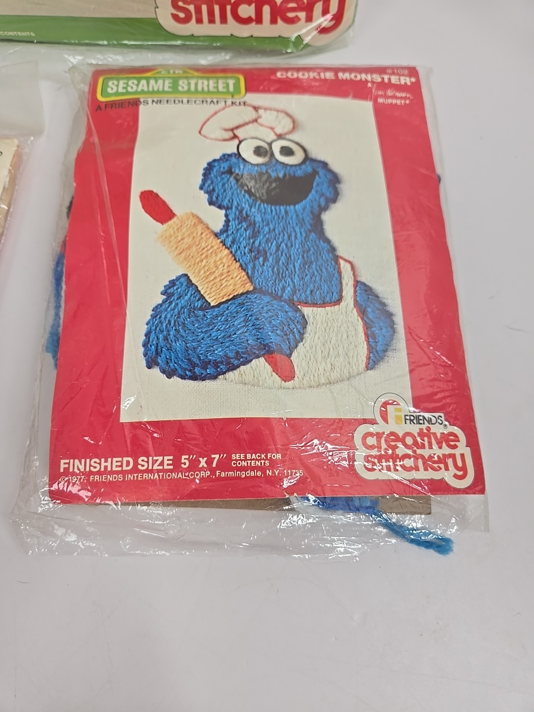 Set of 4 Sesame Street Grover Cookie Monster Creative Stitchery Crewel Kits