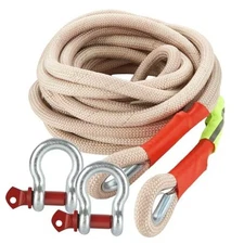 Kinetic Recovery Strap(1" x 30ft), 22,000lbs Tow Straps Heavy Duty with Loops, 