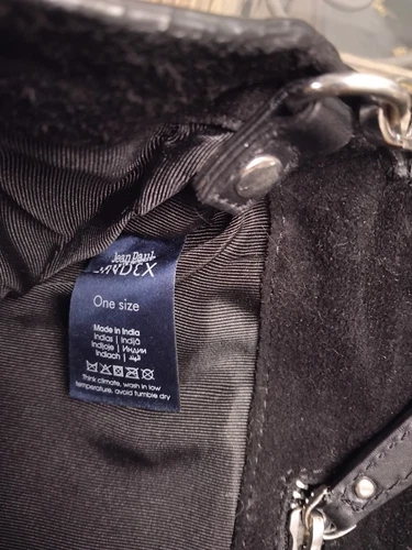 Jean Paul Gaultier Lindex Handbag Black Leather Embossed Tattoo Koi Fish Motif - Picture 7 of 13