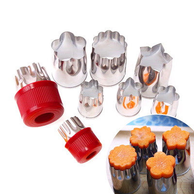 8 Pack Stainless Steel Flower Shape Vegetable Fruit Rice Cutter Mold Set