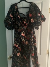 Fruit & Floral Off-shoulder SlitMaxi Dress Curve & Plus