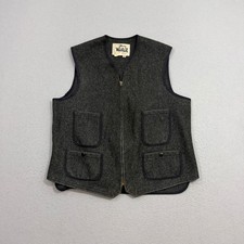 Vintage Woolrich Vest Mens 42 Gray Wool Zip Up Hunting Field Gilet Talon Zipper