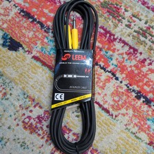 Leem 20' Instrument Speaker Cable Model EHS-20SI Black w/Yellow Ends Brand New