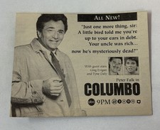 1992 ABC tv ad~ COLUMBO Peter Falk, Greg Evigan, Tyne Daly