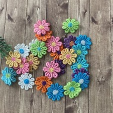 10 Blumen aus Stoff Mini Streublumen 28mm  Bl&uuml;ten Scrapbooking Basteln (K75)