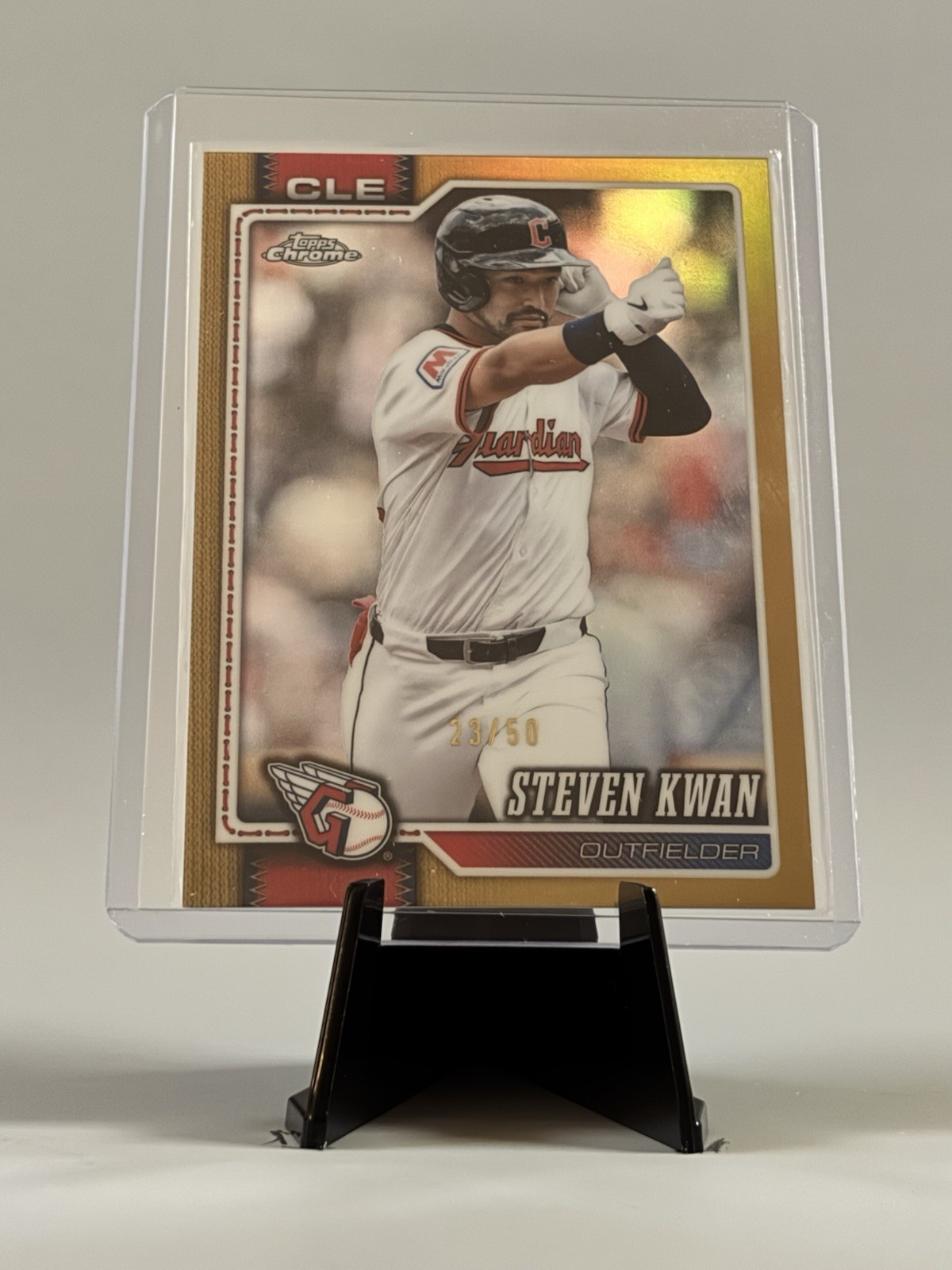 2026 Topps Chrome Steven Kwan Gold Refractor /50 #170 Cleveland Guardians