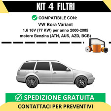 Kit 4 Filtri Tagliando per VW Bora Variant 1.6 16V 77 kw Benzina 2000-2005