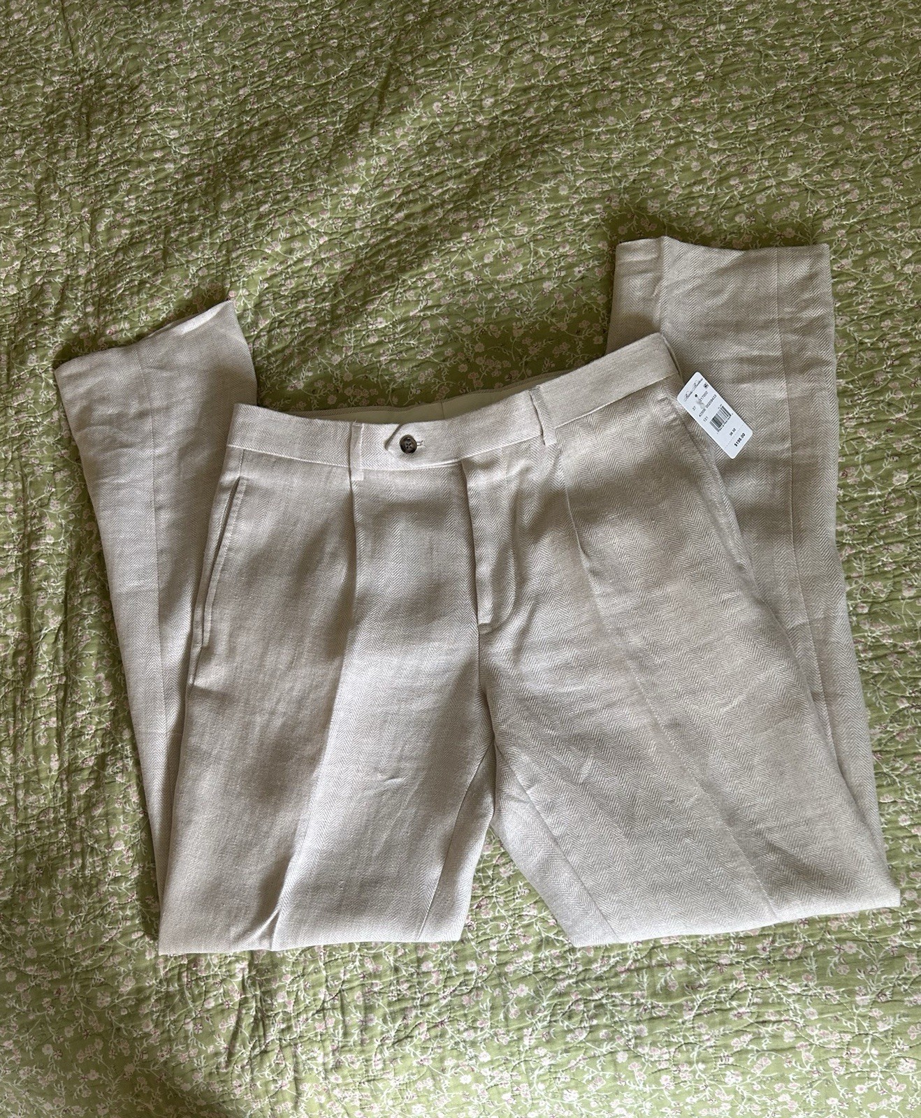 NWT Brooks Brothers Linen trousers, ivory/light khaki Mens W30/L32