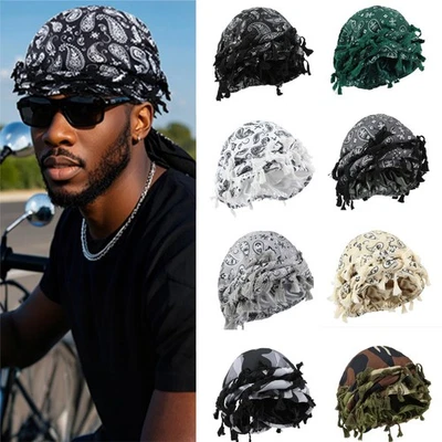 Paisley Druck Turban Hut mit Fringe Tassel, Hip Hop Kopfhülle für Outdoor - Bild 1 von 4