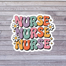 Nurse Sticker Vinyl Decal Nurse Nurse Nurse Cute Floral Medical