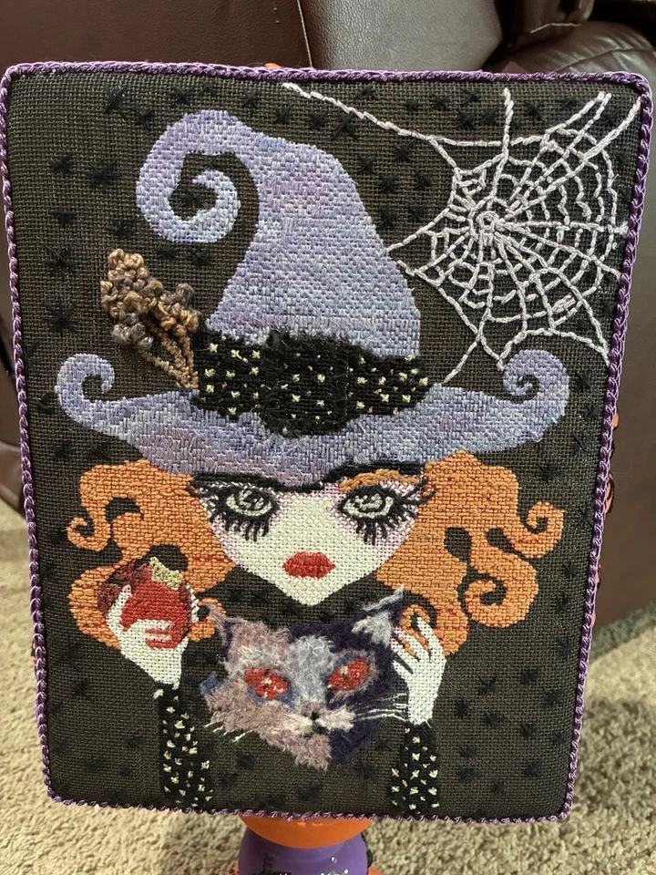 Sandra Vargas Ruth Schmuff Witch Maelba Needlepoint HandPainted Canvas Finished - Image 2 of 4
