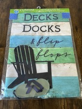 Custom Decor Home Garden Flag 12"x18" Decks Docks Flip Flops