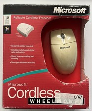 Microsoft Cordless Wheel Mouse Wireless X05-43135 XB Complete Vintage