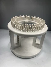 Kblooms Authentic Knitting Board Rotating Double Knit Loom Off White