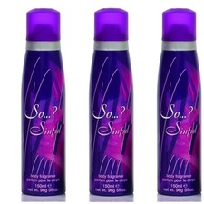 So…? Sinful Body Spray 3 x 150ml Ladies Girls Fragrance