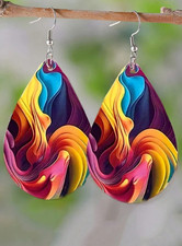 Doublesided Wooden Earrings Teardrop Shaped Minimalistic Earrings For Women US