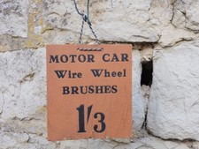 Motor Car Wire Wheel Brushes Cardboard Price Sign 12 cm x 10.8 cm