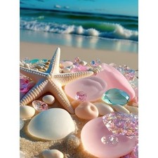 Beach Diamond Art Kits for Adults, Sea Stone Diamond 12x16 Inch FDP0108