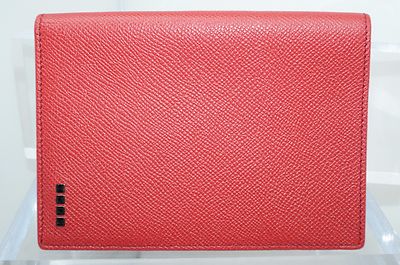 New Tod's Men's Passport Holder Wallet Credit Card Bi-Fold Red