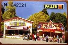 N FALLER 242321 N MARKET BOOTHS FUNFAIR STALLS KIT SET OF 2