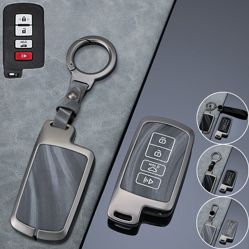 Zinc Alloy Leather Car Key Case Cover For Toyota Corolla Prius Camry Highlander