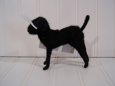 2024 Wondershop Felted Wool Black LABRADOR RETRIEVER Dog Christmas Ornament NEW