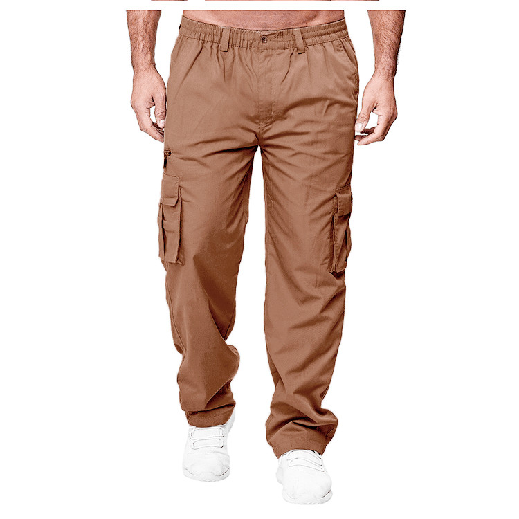 Men Cargo Pants, L (USA) Multi-Pockets, Casual Comfy  Expand