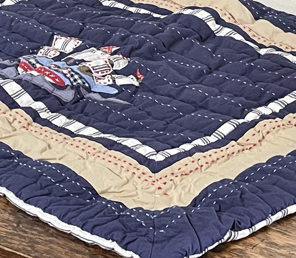 Pottery Barn Kids Pirate Ship Sham, funda de almohada doble, acolchada, corbatas, 20 x 26 Foto 4 de 4