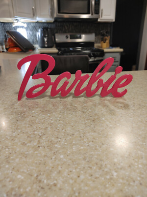 Huge! Barbie Style Logo sign decor ~12in | eBay