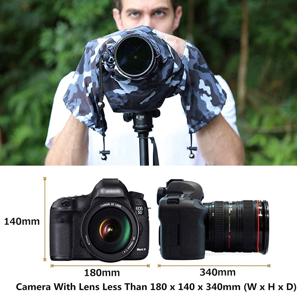 Camera Lens Rain Cover Raincoat Sleeve Gear Camo for Canon EOS R10 R7