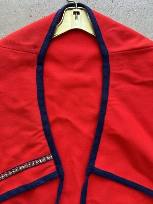 Vintage wool Danica Folk Style Vest and Skirt Set, One Size, Red and Blue Vintage Danico Model 100% Wool Red & Blue Scandinavian Vest  main image 2