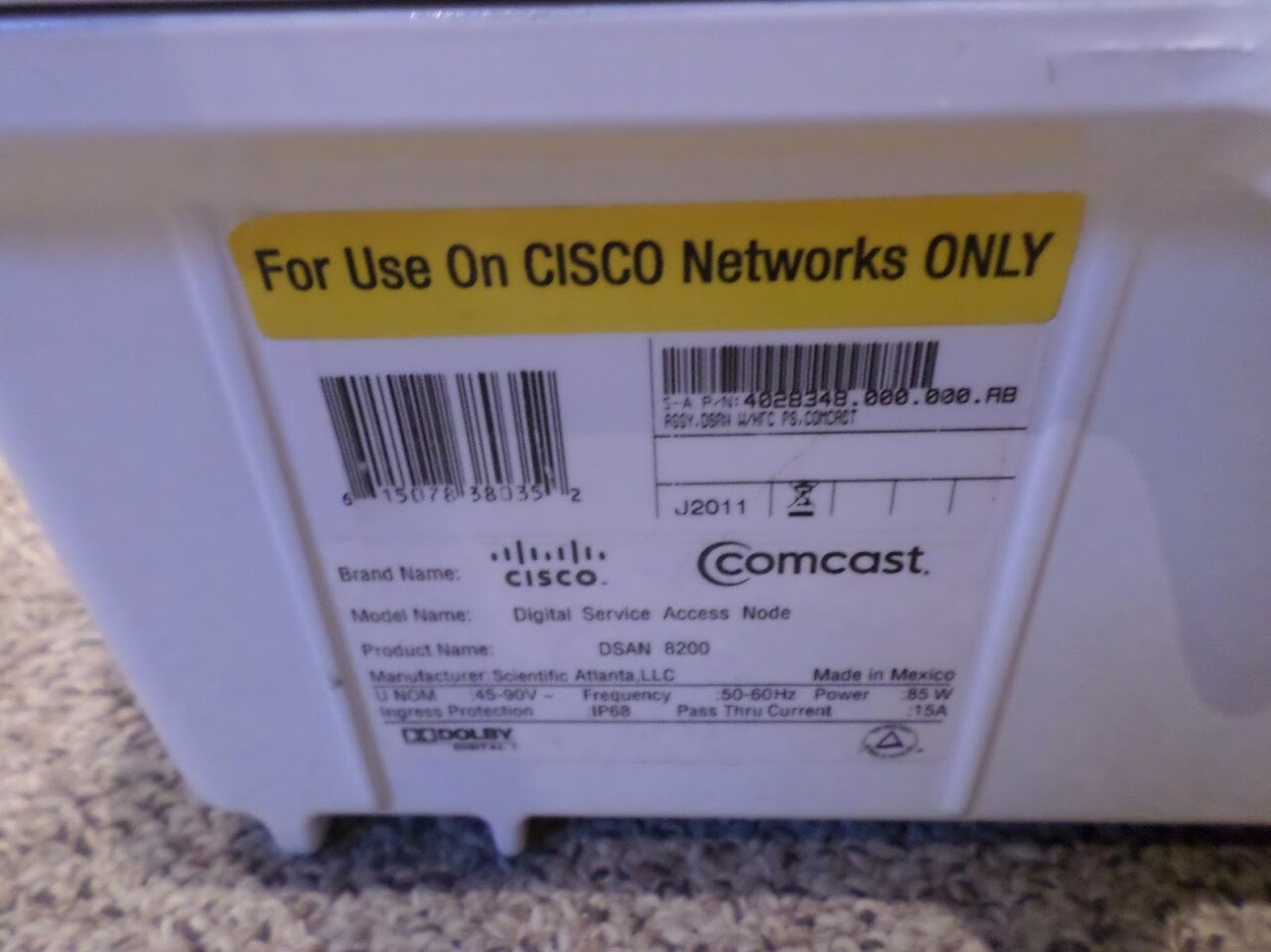 CISCO SCIENTIFIC ATLANTA DIGITAL SERVICE ACCESS NODE DSAN 8200 4028348 4027042