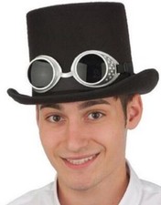 Steampunk Top Hat - Victorian - Black/Silver - Costume Accessory - One Size