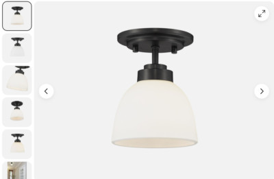 Z-Lite 443F1 Black Ashton 6''W Semi-Flush Ceiling Fixture