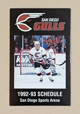 1992-93 San Diego Gulls Hockey Pocket Schedule IHL 🏒🥅