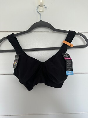 Bali Womens Black Sports Bra Cool Comfort Fabric Softness Wireless Stretch S New
