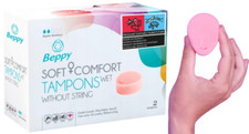 Tampons ohne Faden Beppy WET Comfort feucht Schwamm Tampon Sauna Sport Sex 2Stk