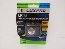 LuxPro LP738 Rechargeable LED Headlamp Waterproof Multicolor USB