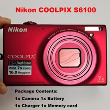 Nikon COOLPIX S6100 Red 16.0MP Digital Camera 7x Optical Zoom English