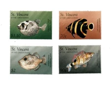 St. Vincent 1996 - SC# 2329-32 Fish, Puffer, Triggerfish - Set of 4 Stamps - MNH