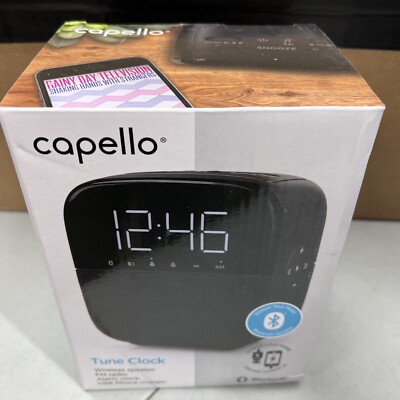 CR60 Tune Clock Radio with Bluetooth Speaker - Black - Capello