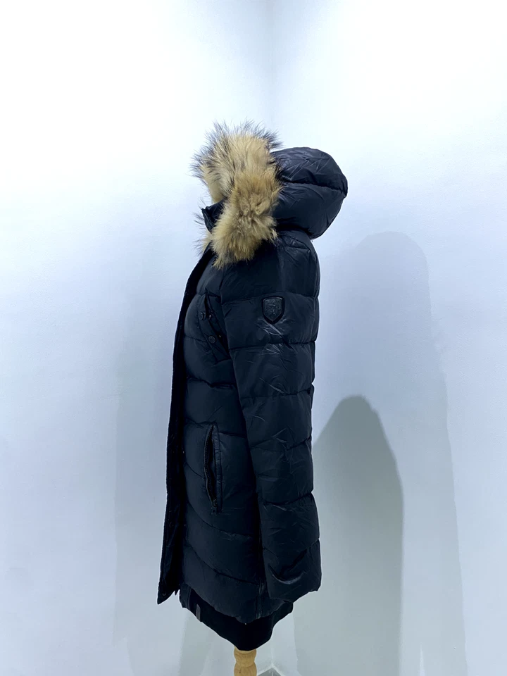 Chaqueta de plumón negra Rudsak talla M para mujer abrigo acolchado capucha de piel sintética invierno cálido Foto 2 de 4