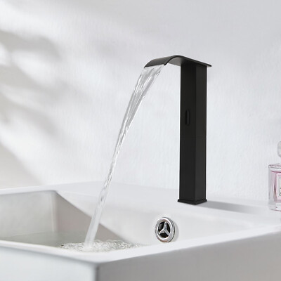 Modern Kitchen Automatic Sensor Faucet Black With Temperature-regulating Valve