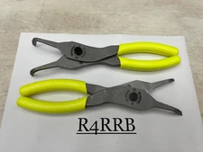 Snap-on Tools USA 2pc NEW LARGE SIZE .090 Tip 45° & 90° HI-VIZ Snap Ring Pliers