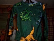 JURASSIC WORLD BOYS 2 PIECE PAJAMA SLEEP SET SIZE 4 GREEN LONG SLEEVE DINOSAUR