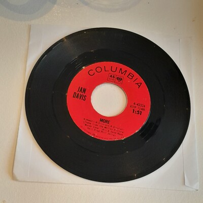JAN DAVIS More / Mystique ROCK Garage Surf Guitar 7'' Columbia HEAR