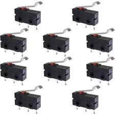 10 Pack Limit/Snap Micro Switches, SPDT, 5A @ 250V AC, PC Leads